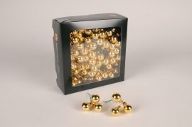 X257X4 Boîte de 144 boules verre brillant or D20mm