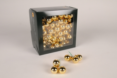 X258X4 Bo�te de 144 boules verre brillant or D25mm