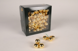 X258X4 Boîte de 144 boules verre brillant or D25mm