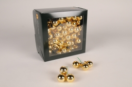 X258X4 Boîte de 144 boules verre brillant or D25mm