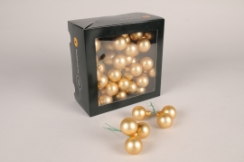 X262X4 Box of 72 matte gold glass balls D30mm
