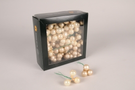 X263X4 Boîte de 144 boules verre champagne D20mm