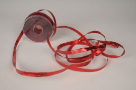 X266UN Ruban métallisé armé rouge 10mm x 50m