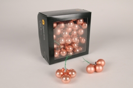 X271X4 Boîte de 72 boules verre rose gold D30mm