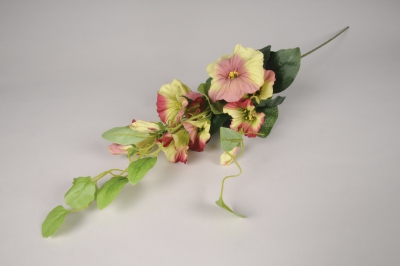 x349am P�tunia artificiel vert et rose H90cm