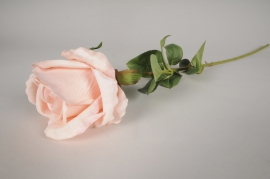 x366am Rose artificielle rose clair H72cm