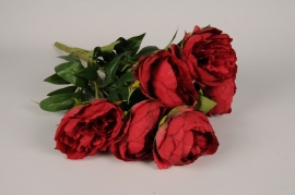 x382am Red artificial peonies H61cm