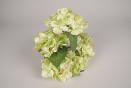 x399am Bouquet d'hortensias artificiels verts H38cm
