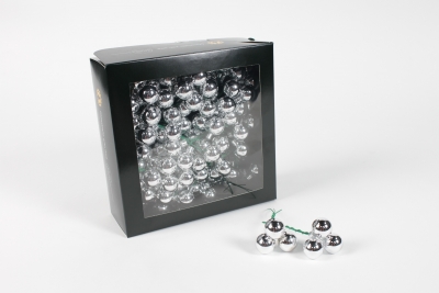 X4-000046 Bo�te de 144 boules verre argent brillant D20mm