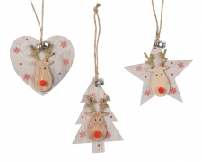 X405KI Hanging heart / christmas tree / star 10cm x 9.5cm