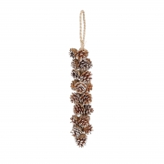 X424DQ Hanging 25 bleached pine cones H55cm
