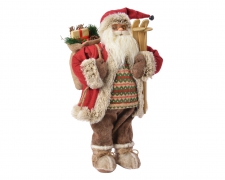 X445KI Santa Claus with red dress and green striped sweater H60cm