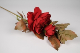 x455am Red artificial ramified peony H90cm