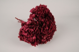 x461ab Dark pink preserved hydrangea H36cm