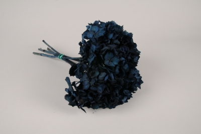 x465ab Hortensia pr�serv� bleu nuit H33cm