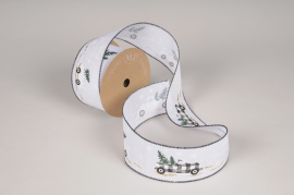 X469UN Chrismas cars pattern ribbon 63mm x 10m