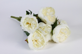 x511am Bunch of white artificial peonies H63cm