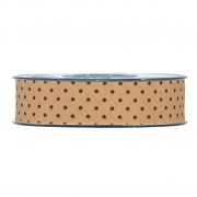X514UN Ruban tissu à pois beige 25mm x 15m