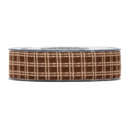 X519UN Brown fabric ribbon 25mm x 10m