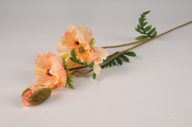 x520ee Peach artificial poppy H90cm