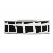 X522UN Black and white fabric ribbon 25mm x 10m