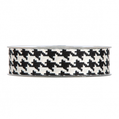 X525UN Ruban d�co blanc et noir 25mm x 15m