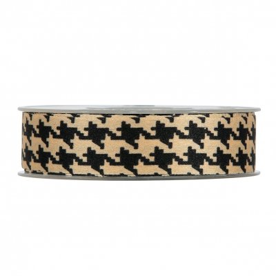X526UN Ruban d�co beige et noir 25mm x 15m