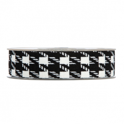 X527UN Black and white fabric ribbon 25mm x 10m