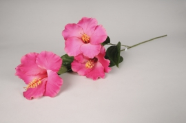 x534ee Hibiscus artificiel fuchsia H82cm