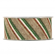 X534UN Italy fabric ribbon with glitters 40mm x 10m