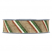 X535UN Italy fabric ribbon with glitters 25mm x 10m