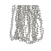 X537KI Silver plastic beads garland D5mm L270cm