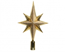 X543KI Cimier étoile en plastique or pailleté H25cm l14.5cm