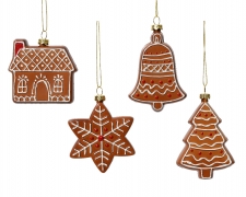 X544KI Assorted suspended plastic gingerbread biscuit H8.5cm