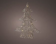 X570KI Golden plastic pine tree 30 LED white warm H40cm