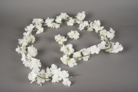 x574jp Guirlande de fleurs de cerisier artificielles blanches L180cm