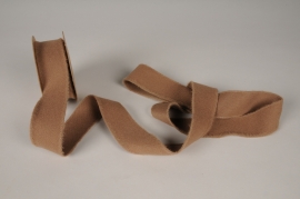 X622UN Brown grey chenille ribbon 40mm x 5m
