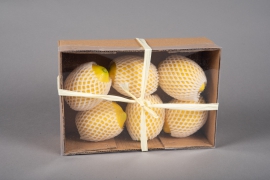 x642jp Artificials box of 6 yellows lemons D10cm