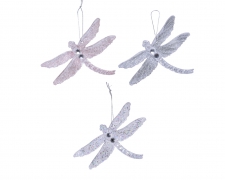 X648KI Assorted glittered dragonfly 10x12,5cm