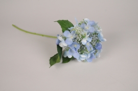 x669ee Hortensia artificiel bleu H52cm