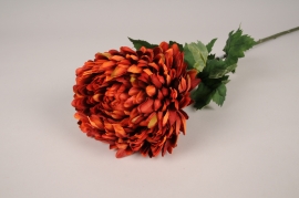 x679ee Chrysanthème artificiel rouge H75cm