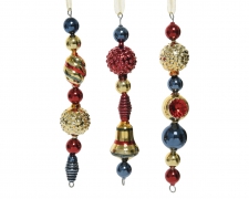 X713KI Box of 3 hanging night blue garlands D3cm L15cm