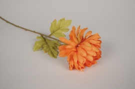 x744di Chrysanthème artificiel orange H60cm