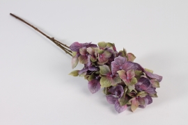 x798di Hortensia artificiel violet et vert H65cm