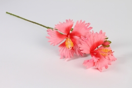 x801di Hibiscus artificiel rose clair H70cm