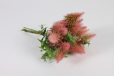 x810di Chardon artificiel rose H35cm