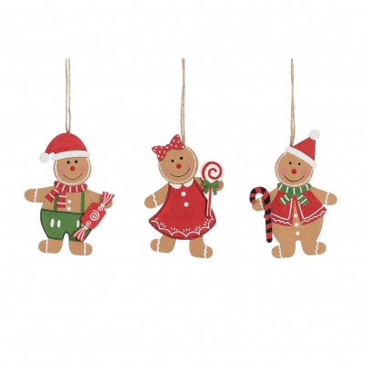 X819DQ Personnage pain d'�pice en bois assorti H10cm