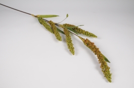 x844jp Graminée artificielle verte et orange H118cm