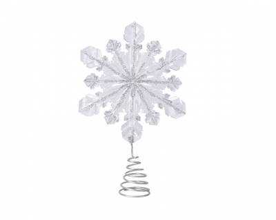 X851KI Cimier flocon en plastique blanc H29cm