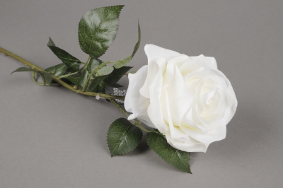 x937nn Artificial white Dijon rose H64cm